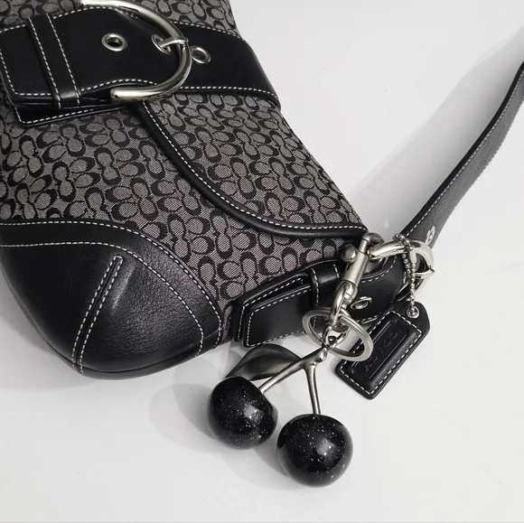 EXCELLENT VINTAGE COACH Y2K MINI SIGNATURE SOHO BUCKLE FLAP SHOULDER BAG 6818 - Picture 4 of 11